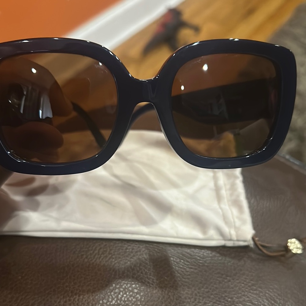 Tory Burch Dark Blue Sunglasses with Gold Accent